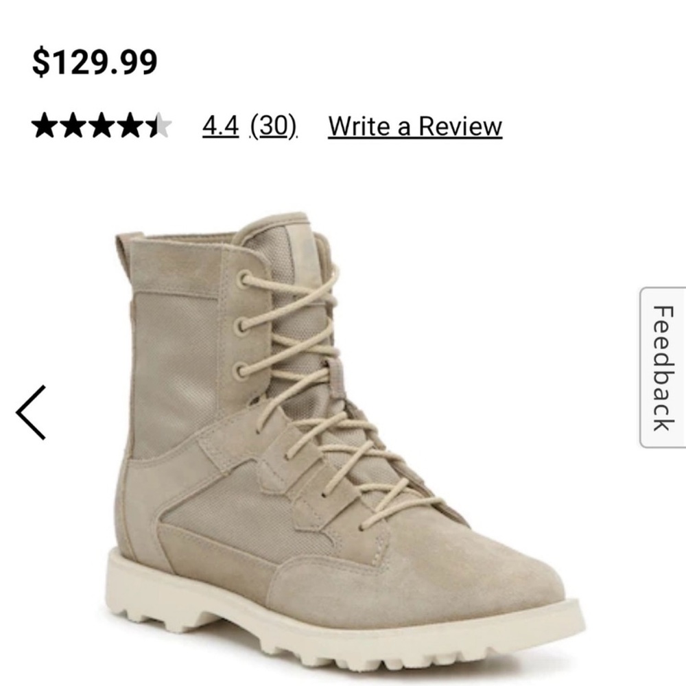 Sorel Women's Beige Caribou Combat Boots | 8.5